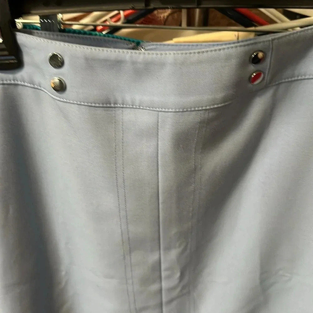 Bar III Lined Periwinkle Blue Skirt Knee silver accents and pockets zips size 10 - Picture 2 of 6